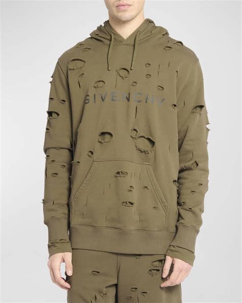 givenchy hoodie with holes|givenchy destroyed hoodie.